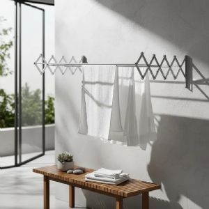 Varal Sanfonado Parede Retrátil Alumínio De 1 Metro